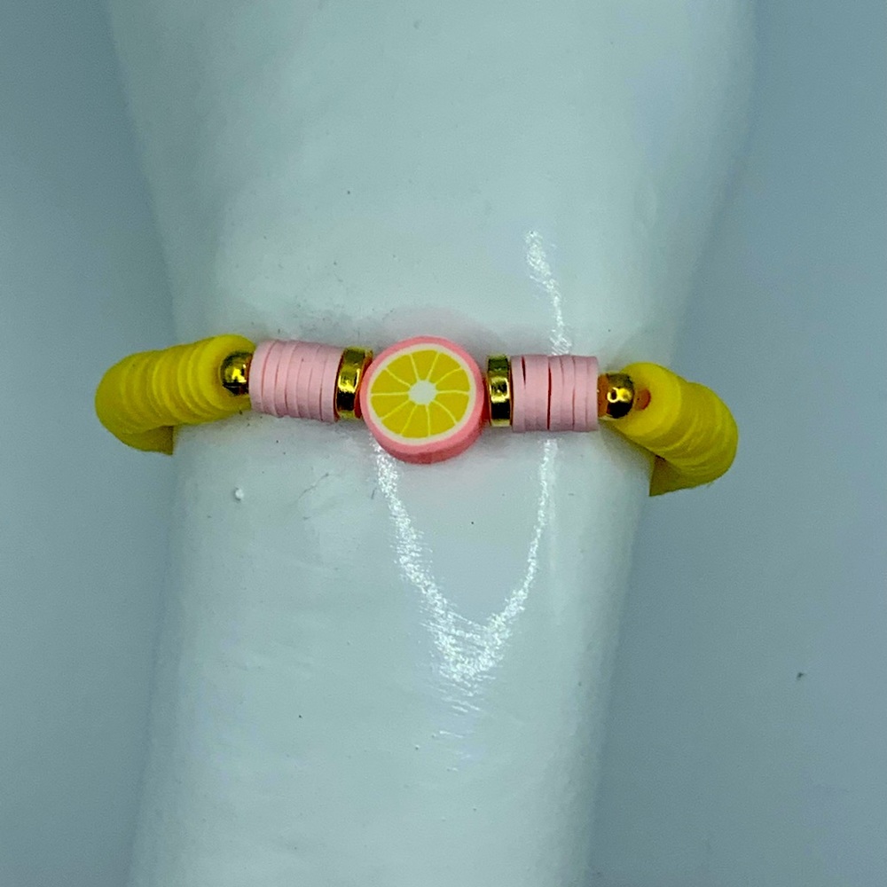 Clay bead bracelets “Pink lemonade”